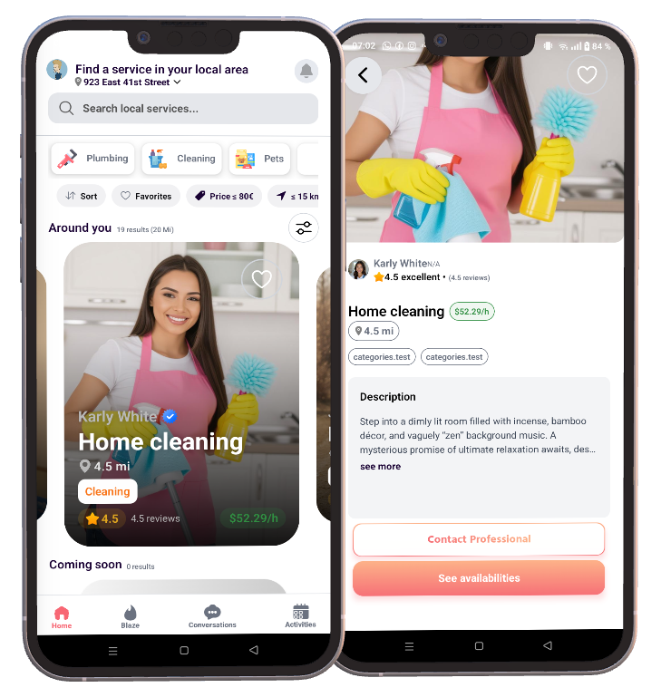 Tangle Pro app screen: Create your services in minutes
